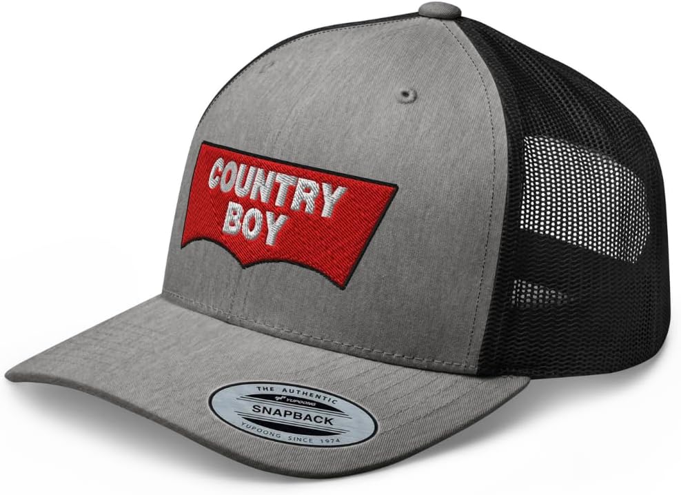 NX Country Boy Trucker Hat Embroidered Curved Bill Mid Crown Adjustable Cap