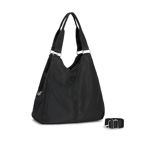 Bolsa Feminina Tote Grande de Ombro e Mão Couro para Faculdade com Necessaire Bolsa Nylon Feminina para Faculdade, Trabalho, Academia e Uso Diário - Bolsa Universitária Lateral de Ombro Impermeável Dia a Dia Casual
