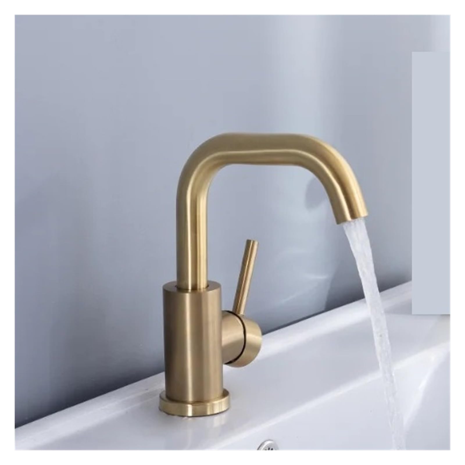 Grifo de lavabo cepillado monomando para fregadero de baño con agua fría y caliente