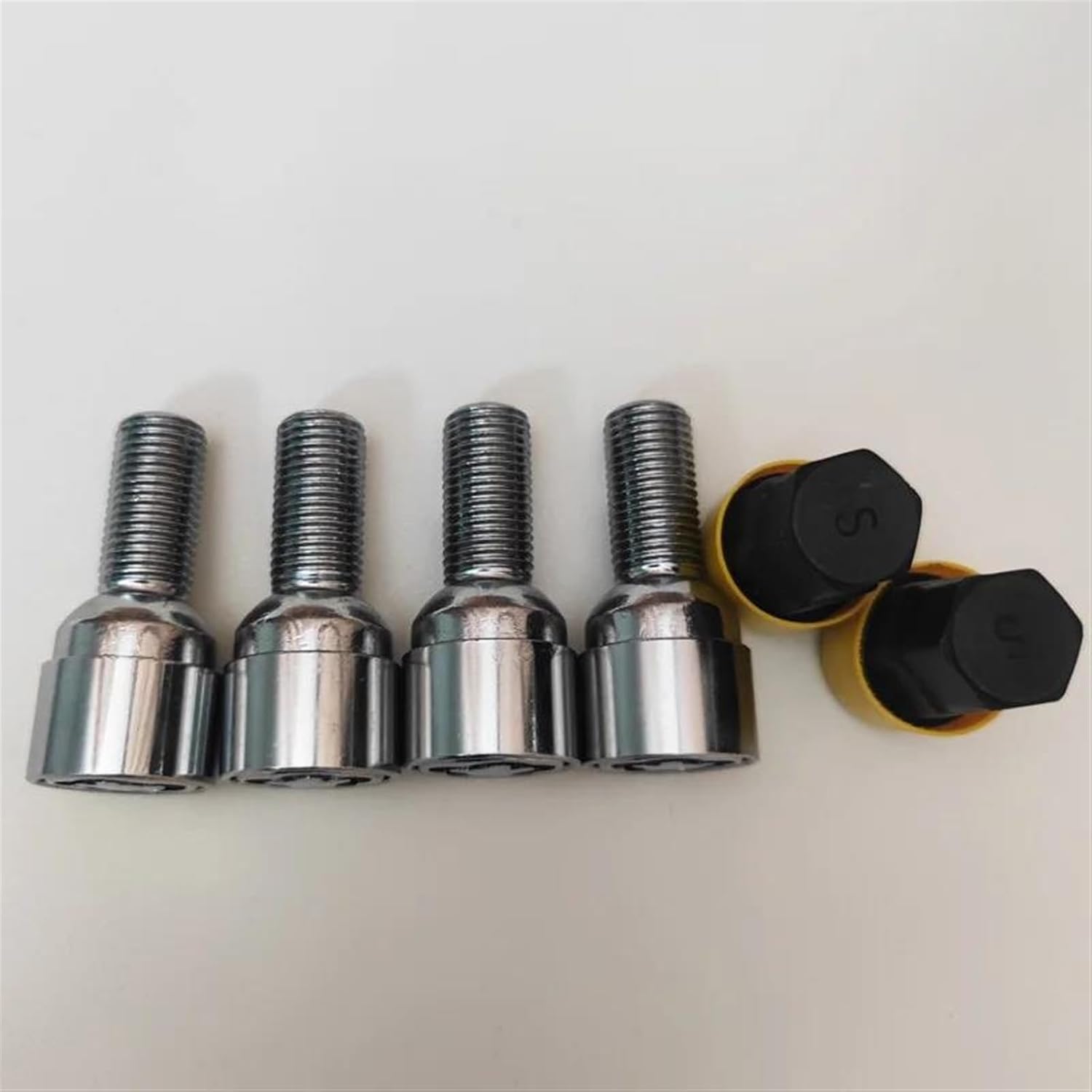 Wheel hub Bolts Compatible with VW M14 X1.5/M12 X1.5 4 Bolts+2 Keys Lock Locking Lug Bolts Stud (M12x1.5)