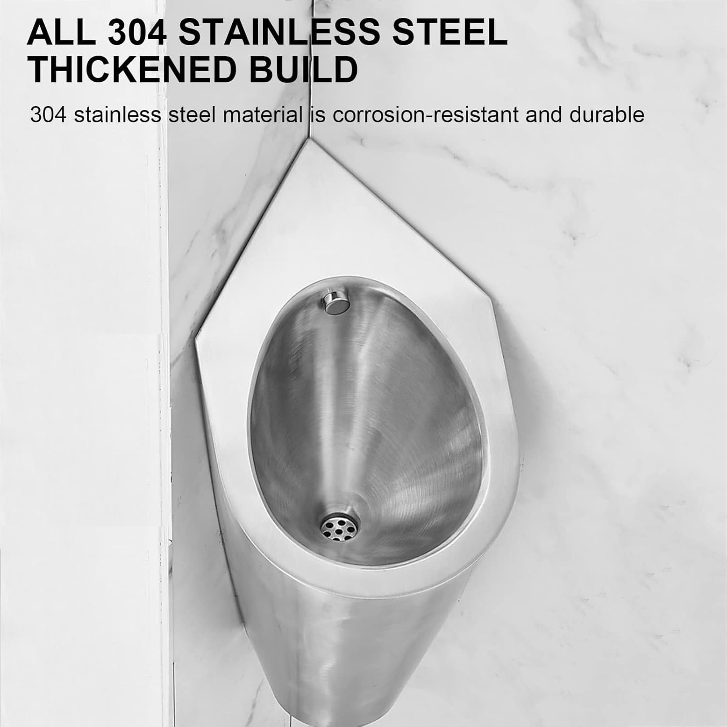 Wall Mounted Triangular Urinal,304 Stainless Steel Urinal,Men's Induction Urinal,Male Sanitary Ware Public Toilet Urinal,Public Toilet Urinal for Homes, Hotels, Schools-C