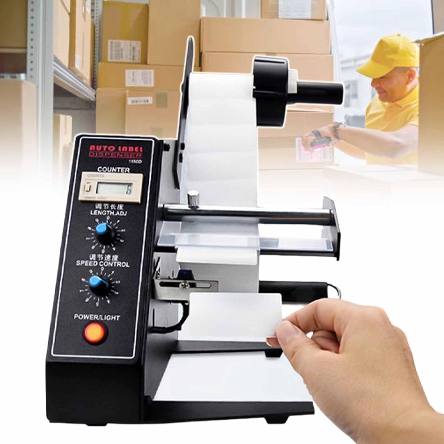 Label Peeling Machine, Automatic Label Dispenser, Small Office Label Automatic conveying Equipment with Counting Display,for Processing Plants, Packaging Plants