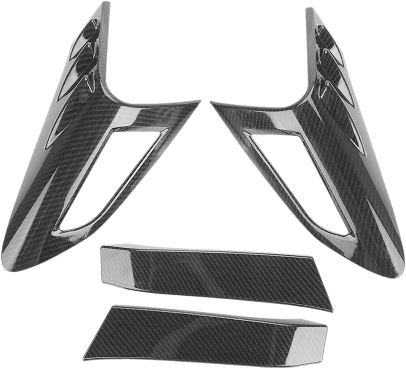 4Pcs Carbon Fiber Style Rear Back Lamp Tail Light Cover Trim Compatible For Toyota CHR C-HR 2016-2018