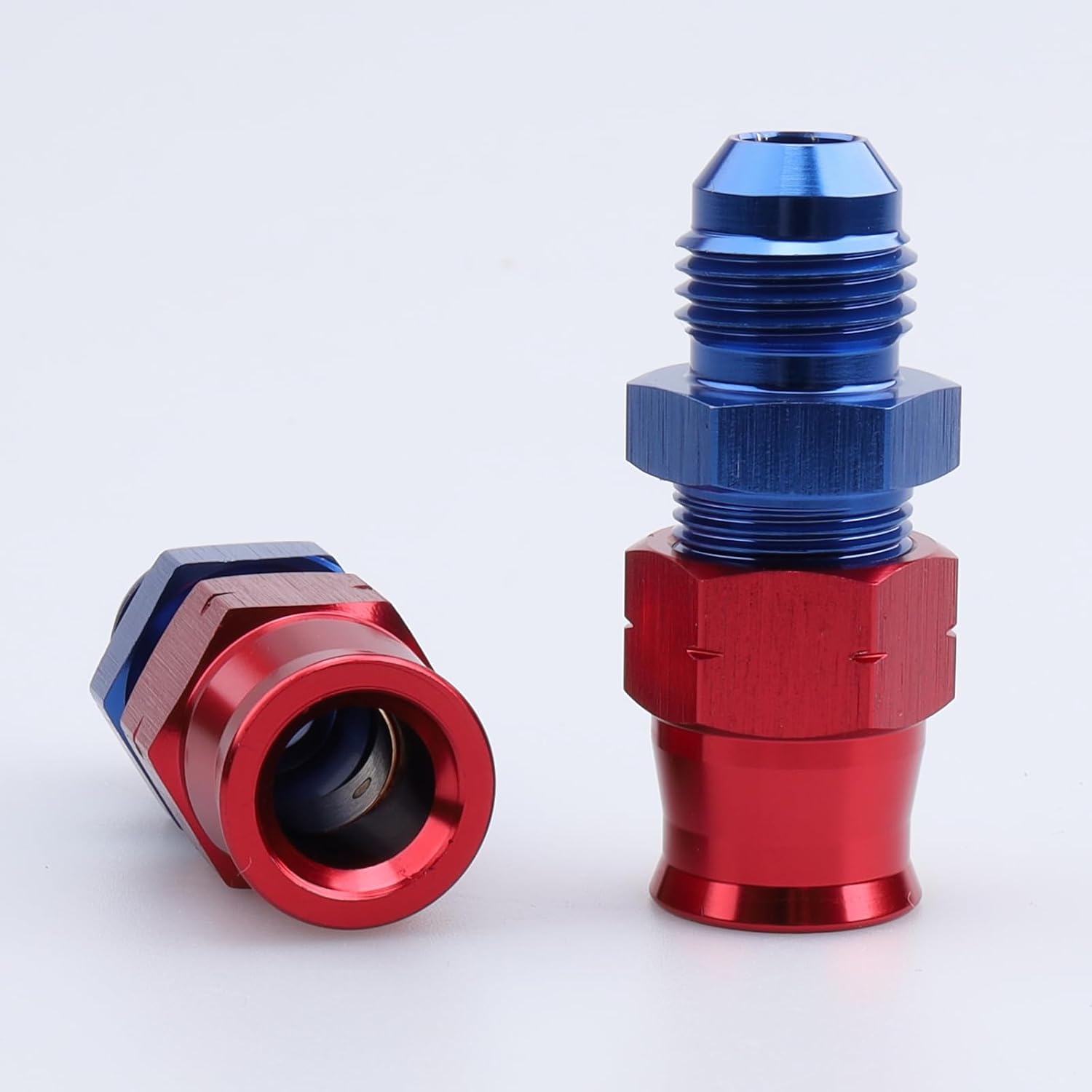 AC PERFORMANCE 1/4" Aluminum Fuel Line Hard Tube 16 Feet Coil with 4PCS Red Blue 4 AN Male to 1/4" Hardline Tube Fuel Fitting