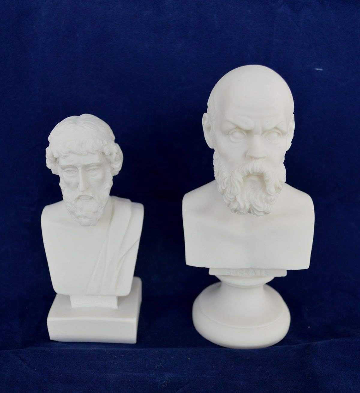 Plato and Socrates Sculpture Busts Statue Ancient Greek Philosophers