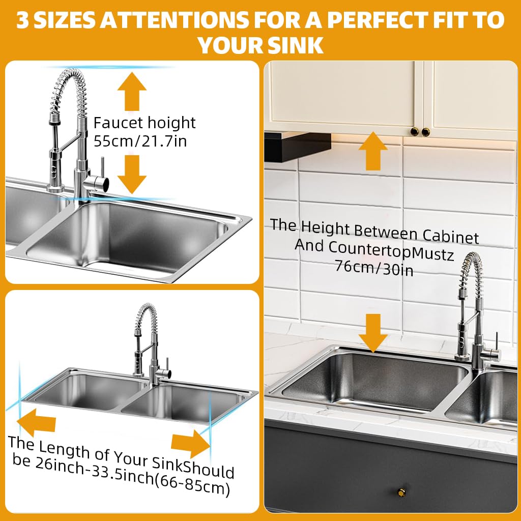 HASTHIP Cotton Kitchen Sink Organizer Multifunctional Over-the-Sink Storage Rack Expandable Dry Rack for Dishes Cups Cutting Board Utensil Stand, Free Standing, Wire, Hanging, Flat - Image 4 thumbnail