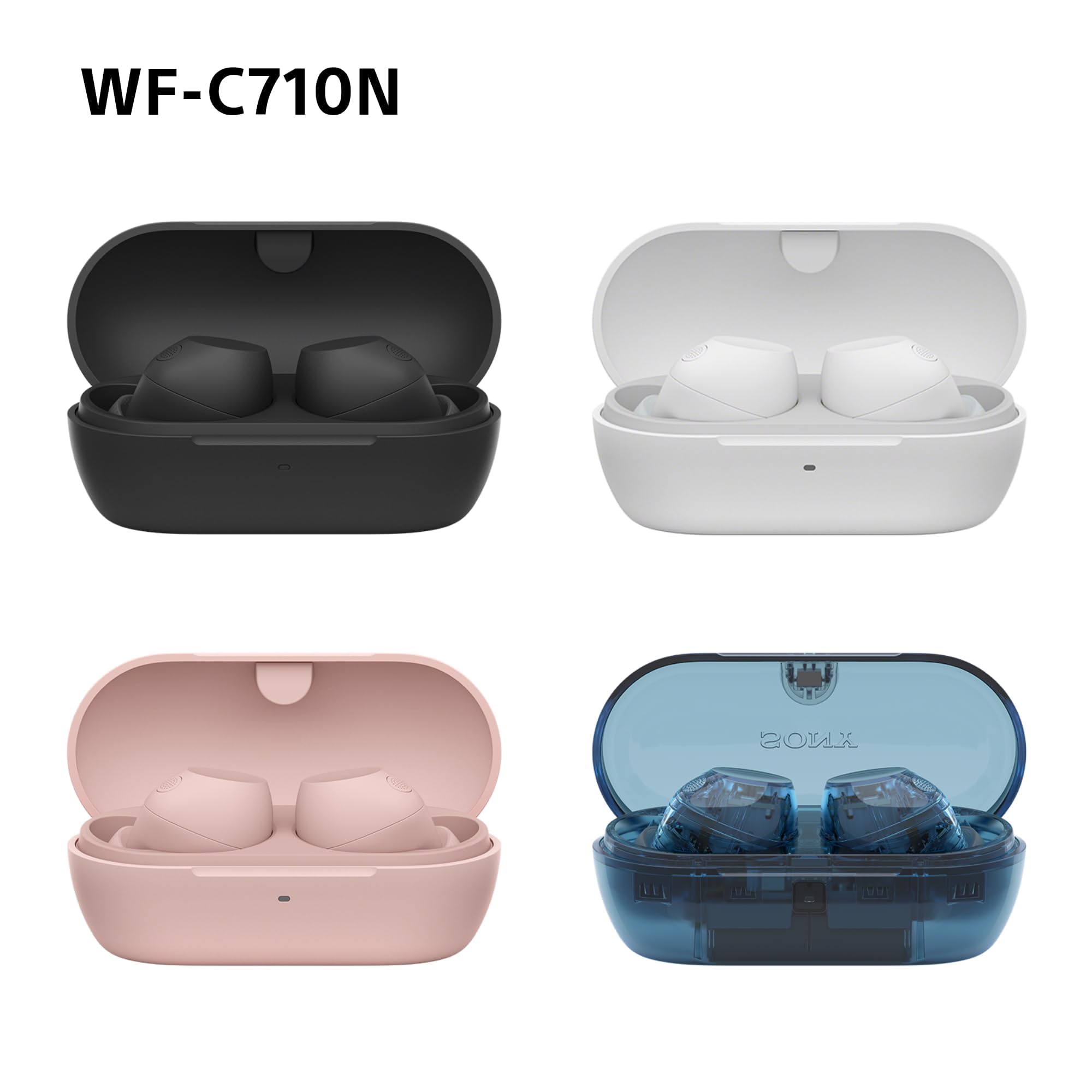 Sony WF-C710N auricolari Truly Wireless con Noise Cancelling, qualità delle chiamate,connessione multipoint,IPX4, fino a 40 ore di autonomia, compatibili con iOS e Android, Glass Blue (nuovo modello)