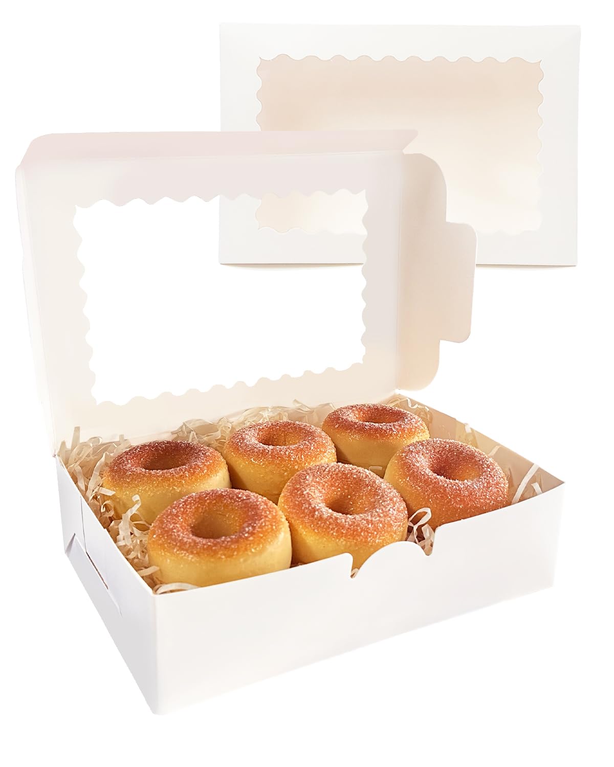 Gcardist 6Pcs White Cookie Box with Window 22.9x15.2x6.4cm Pastry Macaron Bakery Box For Packaging, 9"x6"x2.5" (22.9x15.2x6.4cm) - Image 4