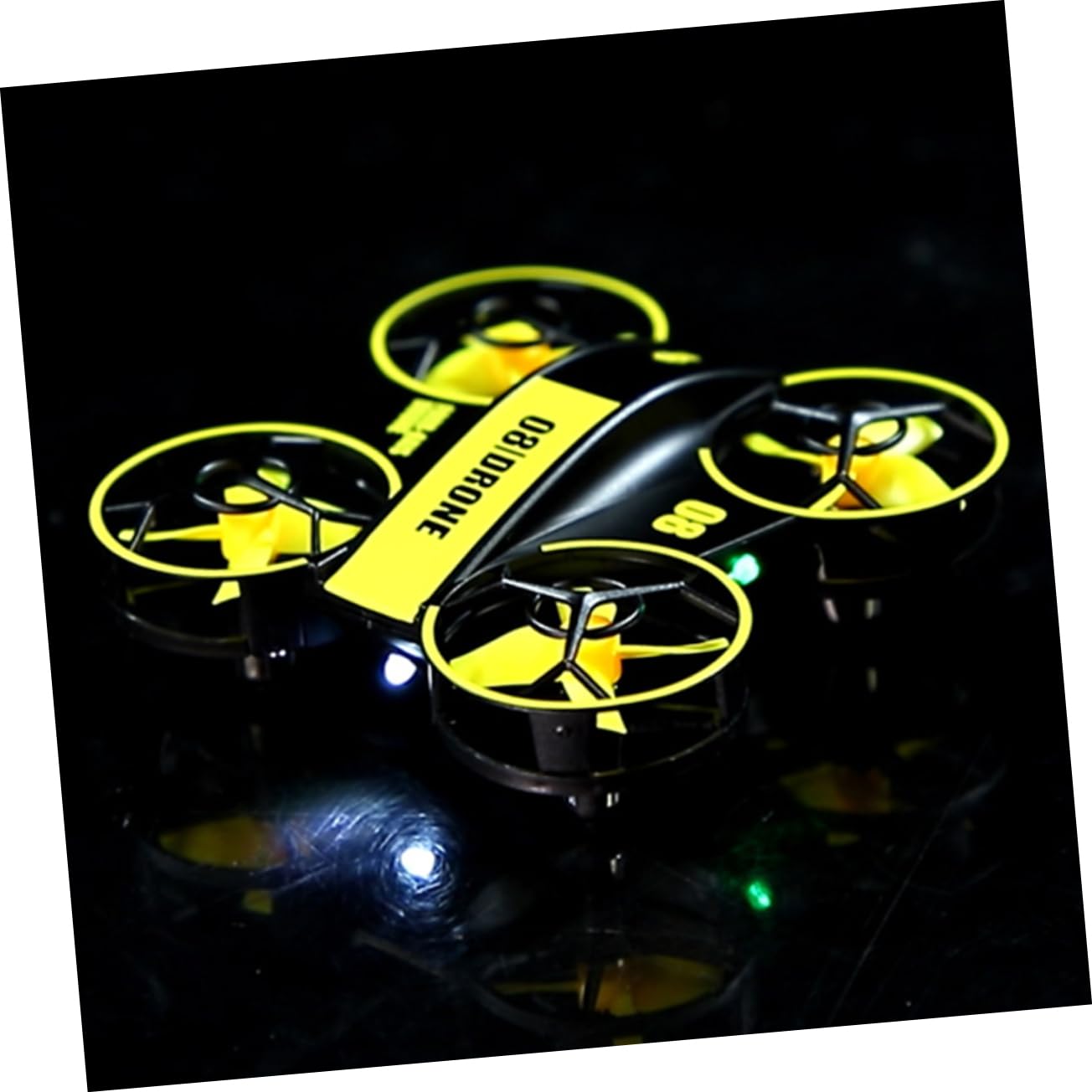 Toyvian Mini Quadricottero Rc Luce LED e Protezione da Caduta, Batteria Litio 3.7v 300mah, 3 Velocità Regolabili per Notturno Divertente