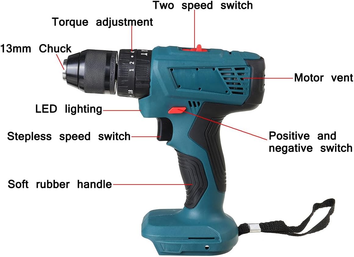 1/2" 88N.m 13mm Cordless Electric Wrench Screwdriver LED for Makitx 18V Battery