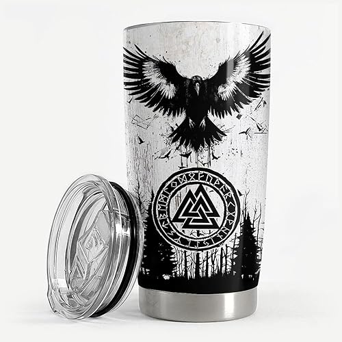 Vista 110 de SANDJEST Vaso de 20 onzas con diseño de águila con la bandera estadounidense, regalos para hombres y mujeres, vasos aislados de acero inoxidable