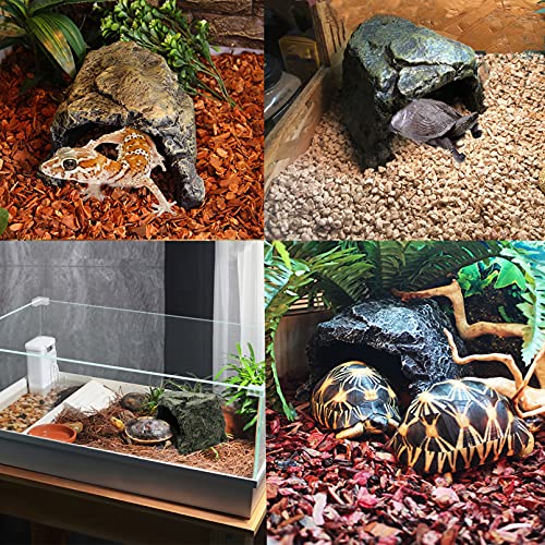 Tfwadmx Reptile Rock Hide Cave, Small Aquarium Habitat Decor Rock Tortoise Hideout For Lizards, Turtles, Reptiles, Amphibians, Fish #TOP4