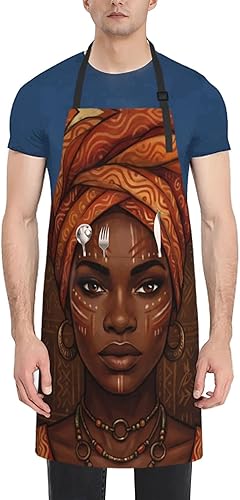 Miniatura 9 de Abucaky Waterproof Apron For Adults Chef Bib With 2 Pockets For Kitchen Bbq Crafting Drawing