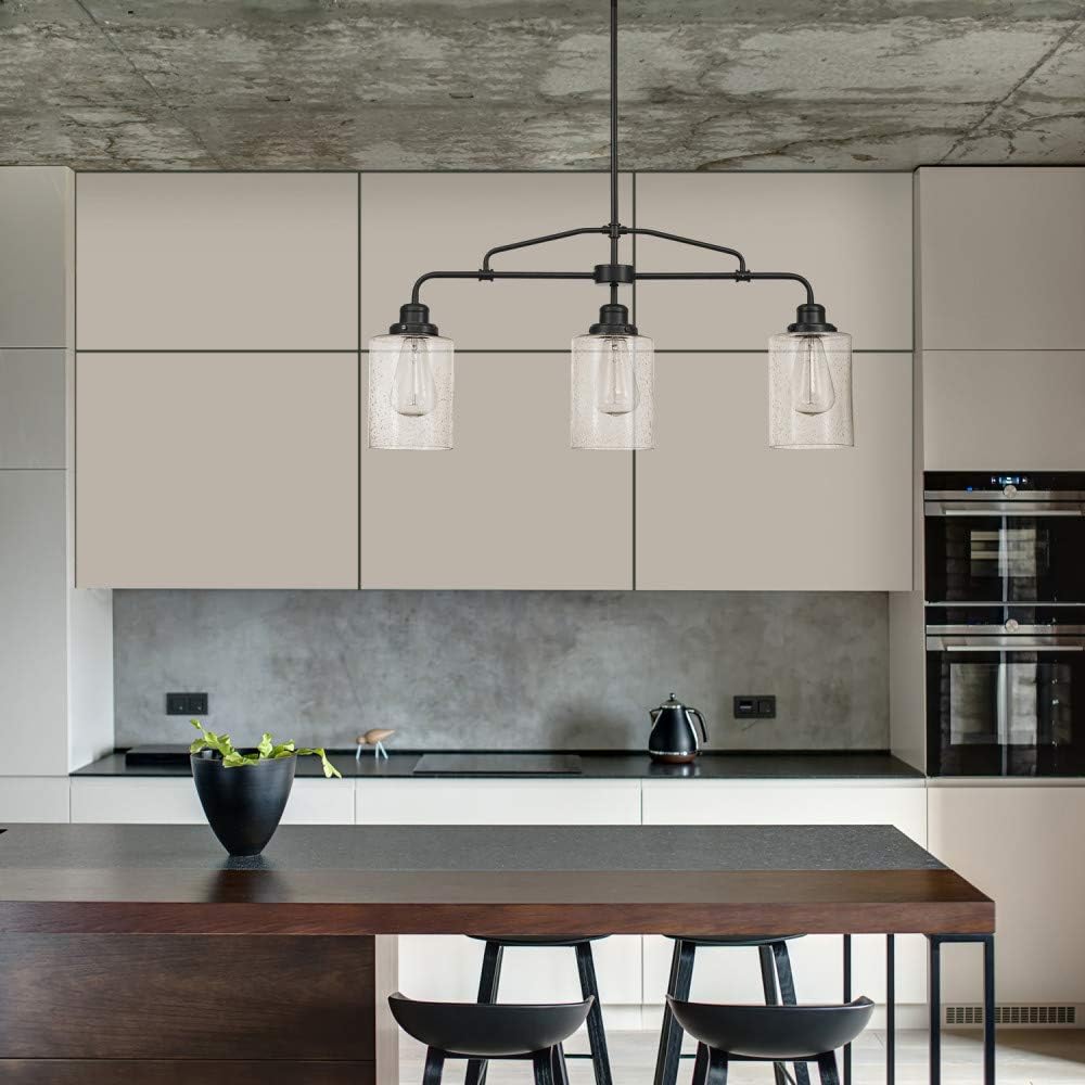 Gеt Chеар Prісе Globe Electric 60490 Annecy Pendant, Dark Bronze with Seeded Glass