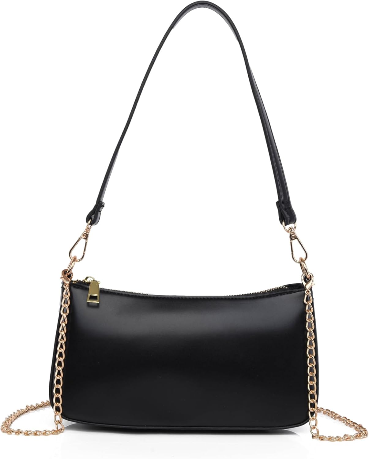 Small shoulder bag for women trendy retro vegan leather purse.