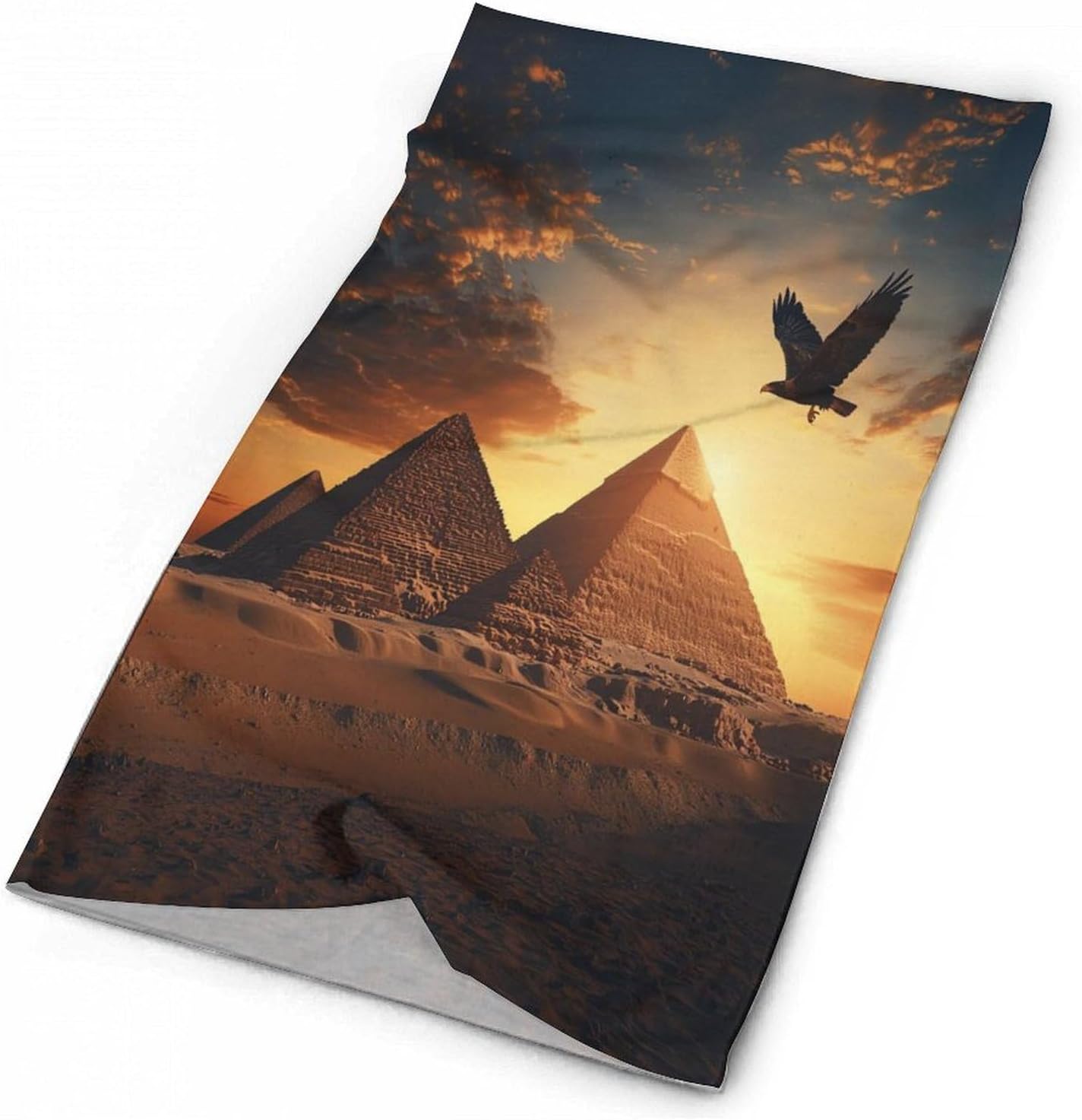 Egyptian Pyramids Flying Ea-gle Face Cover Neck Gaiters for Men Women Sun Protection Mask Scarf Hiking Bandana