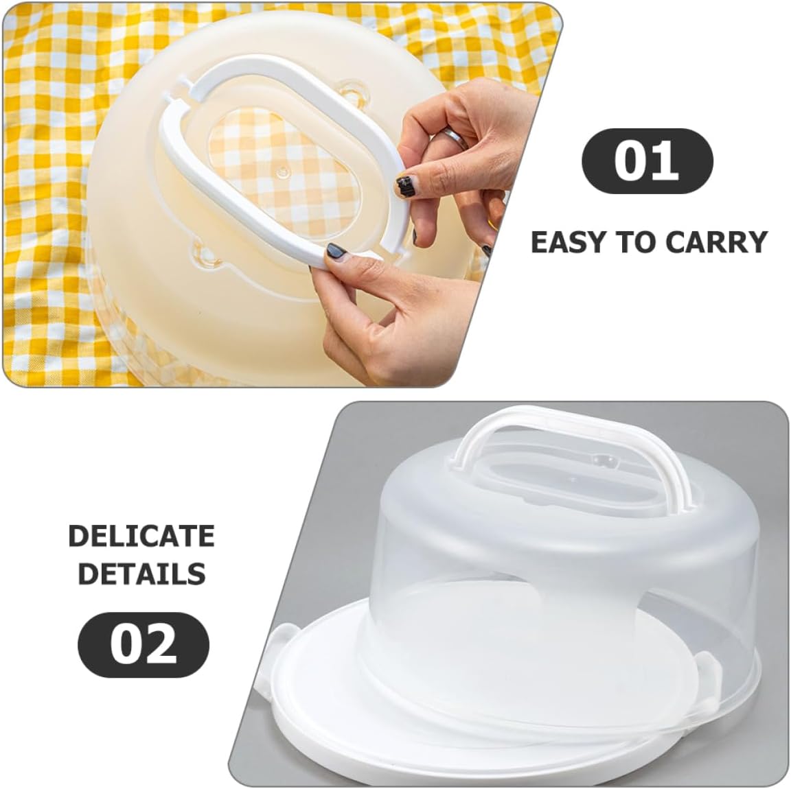 Ciieeo Dessert Cake Box Handle Bins Lids Cake Box Lid Portable Carrier Birthday Case