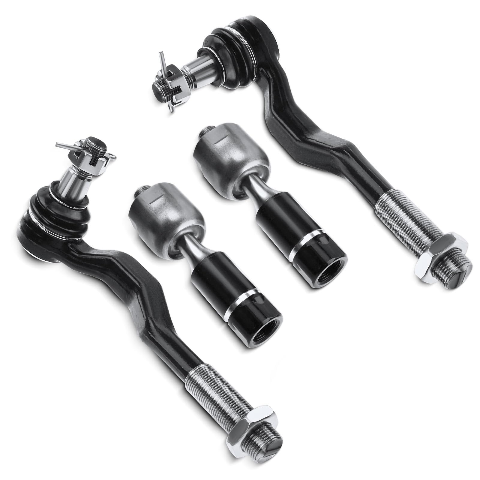 A-Premium Set of 4, Front Inner & Outer Tie Rod End Kit, Compatible with Toyota Tacoma 1995-2004, 4WD or RWD