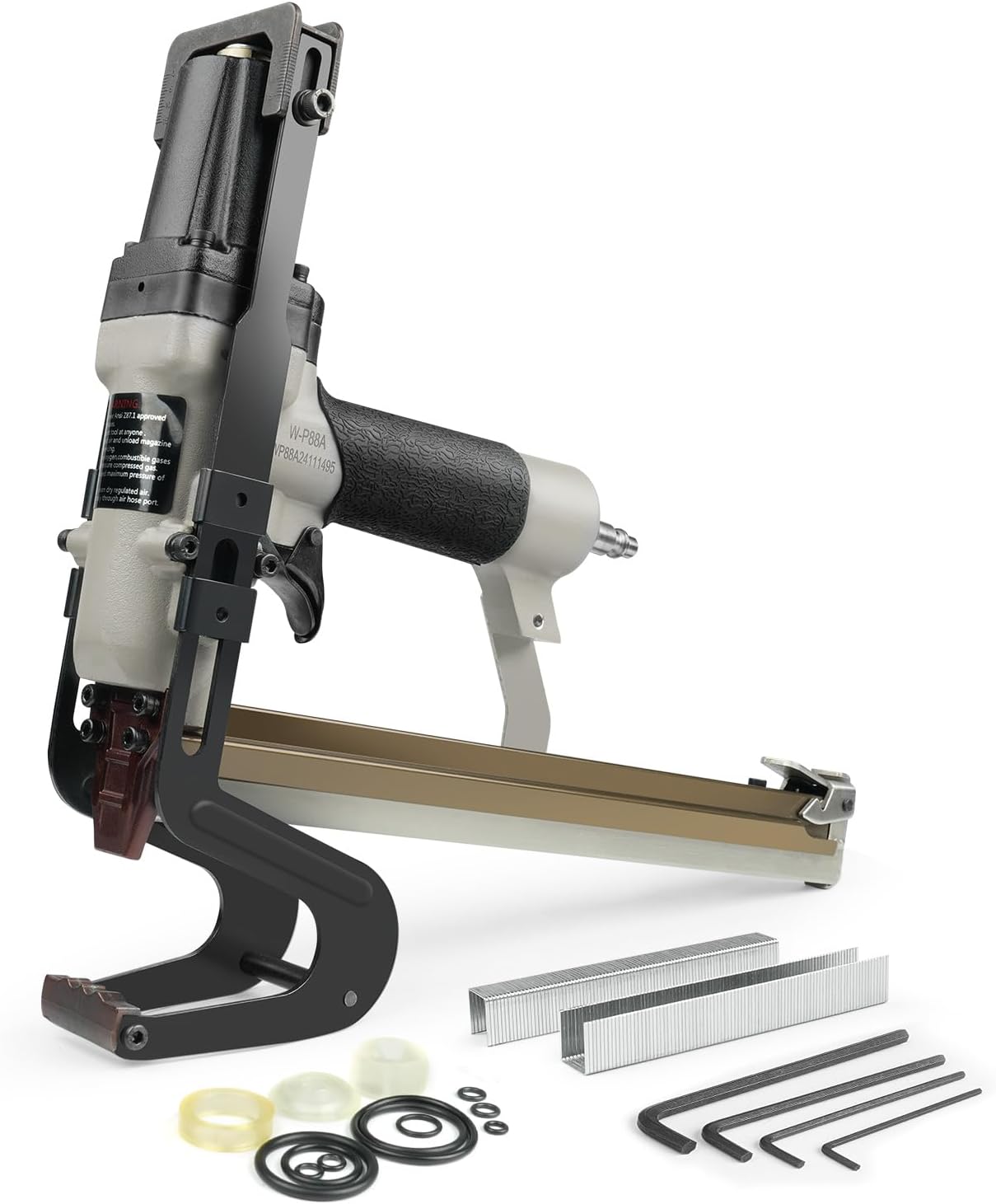 Woodpecker P88A Pneumatic Stapling Plier 20 Gauge 1/2" (13.2 mm) Crown Mattress Stapler Fits 9/16" to 7/8" (15 to 22mm) Length Staples for Bedding and Spring Furniture