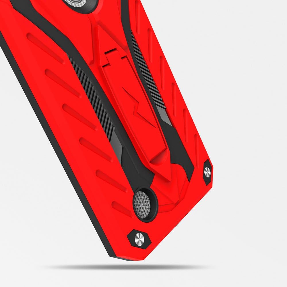 Zizo Static Series Compatible with LG Aristo Case Military Grade Drop Tested with Built in Kickstand LG Fortune Case RED Black