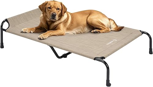 Miniatura 12 de Veehoo XXXL - Cama elevada original para perros – Camas elevadas para perros grandes, cama elevada de una cara extra grande para mascotas, beige