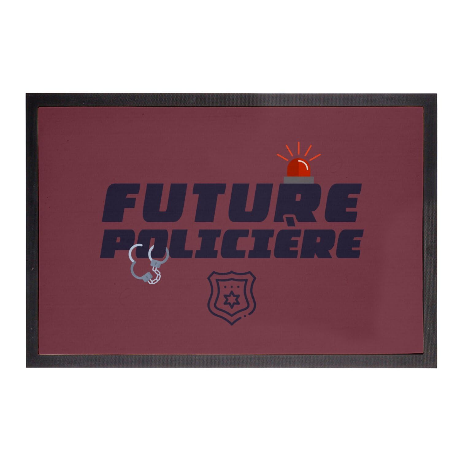Tapis de porte Future Policière paillasson rouge pour entrée