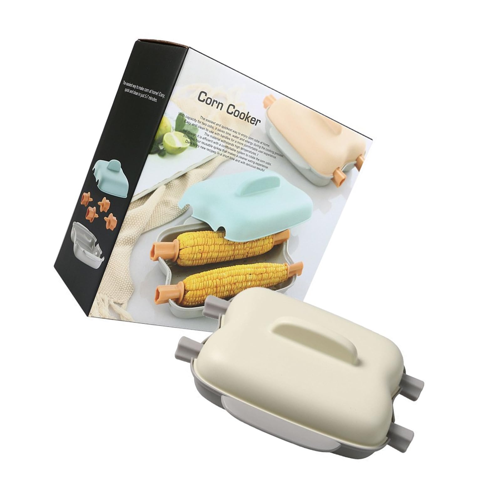 Oxxggkao Microwave Corn Steamer for Quickly and Easy Cooking Sturdy PP Materials Vegetable Steamer Perfect for Busy Lifestyles Fast Cook Corn Microwave