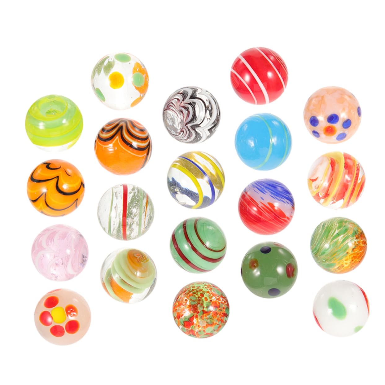 Toddmomy 20pcs Decorative Glass Marbles for Play Fish Tank Decoration Assorted Colored Vase Fillers Projects and for Fish and Water