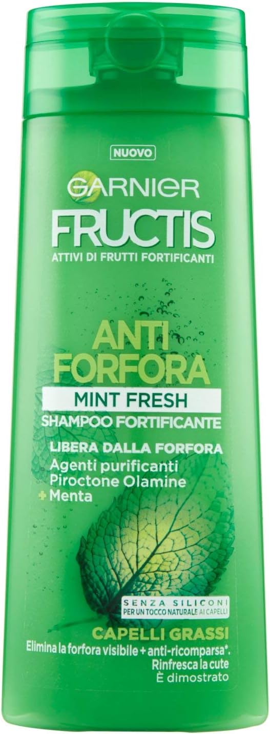 Flacon de shampoing anti pelliculaiure garnier fructis à la menthe