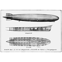 Graf Zeppelin Ndiagram And Cross-Section Of Passenger And Steering Gondola Of The Graf Zeppelin Lz 127 Airship Early 20Th Century Postcard Poster Print by 18 x 24