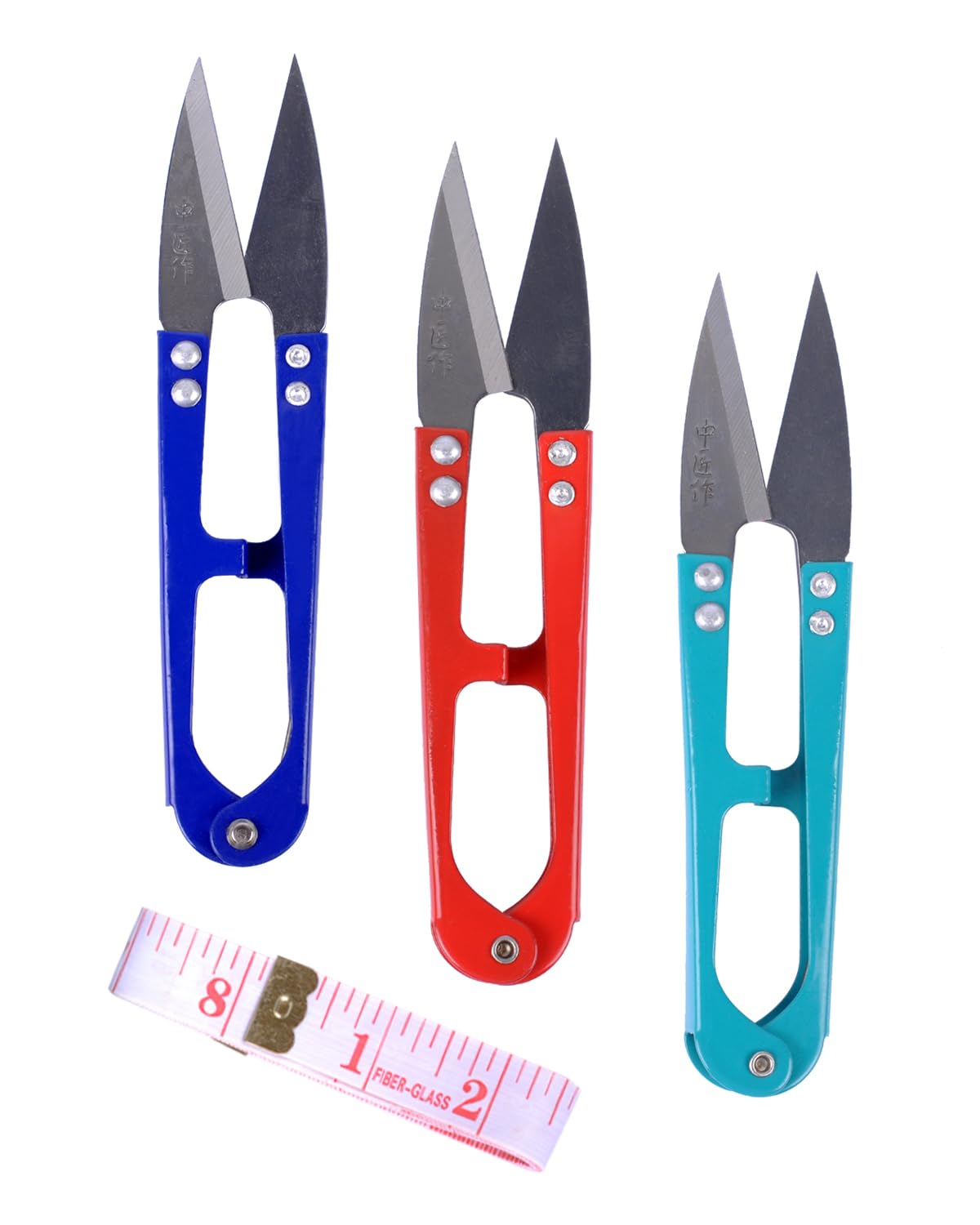 UCEC Embroidery Scissors - Small U-Shaped Scissors, Thread Snips, 3 Pack Sewing Accessories for Dressmaking & Cross Stitch