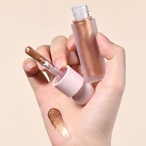Miniatura 8 de Resaltador líquido de brillo natural para cara y cuerpo, luz hidratante impermeable para brillo de larga duración, resaltador de contorno, fácil de