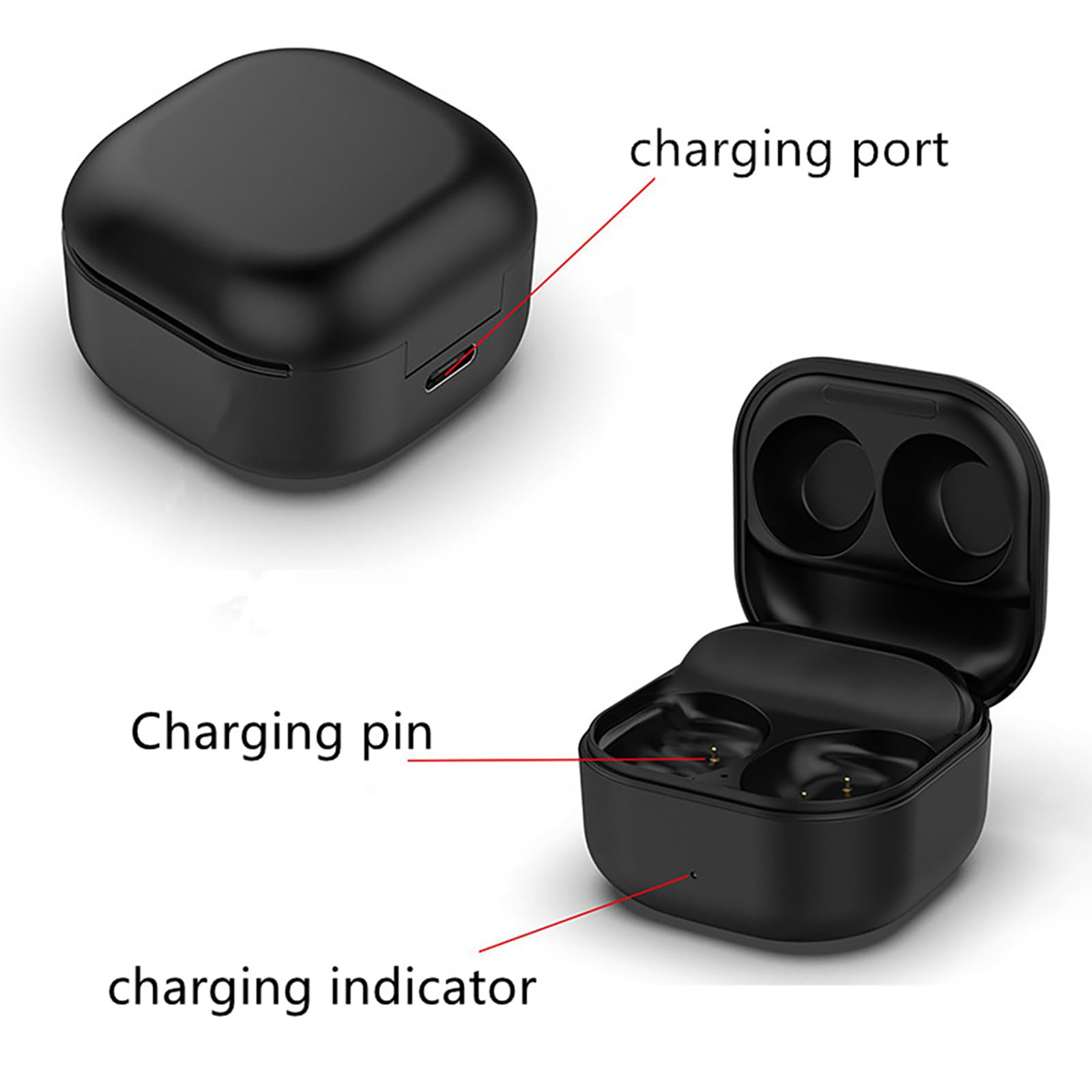 600mAh Earphones Charging Case Charger Box with Charging Cable for Samsung Galaxy Buds FE SM-R400 Bluetooth Earphones
