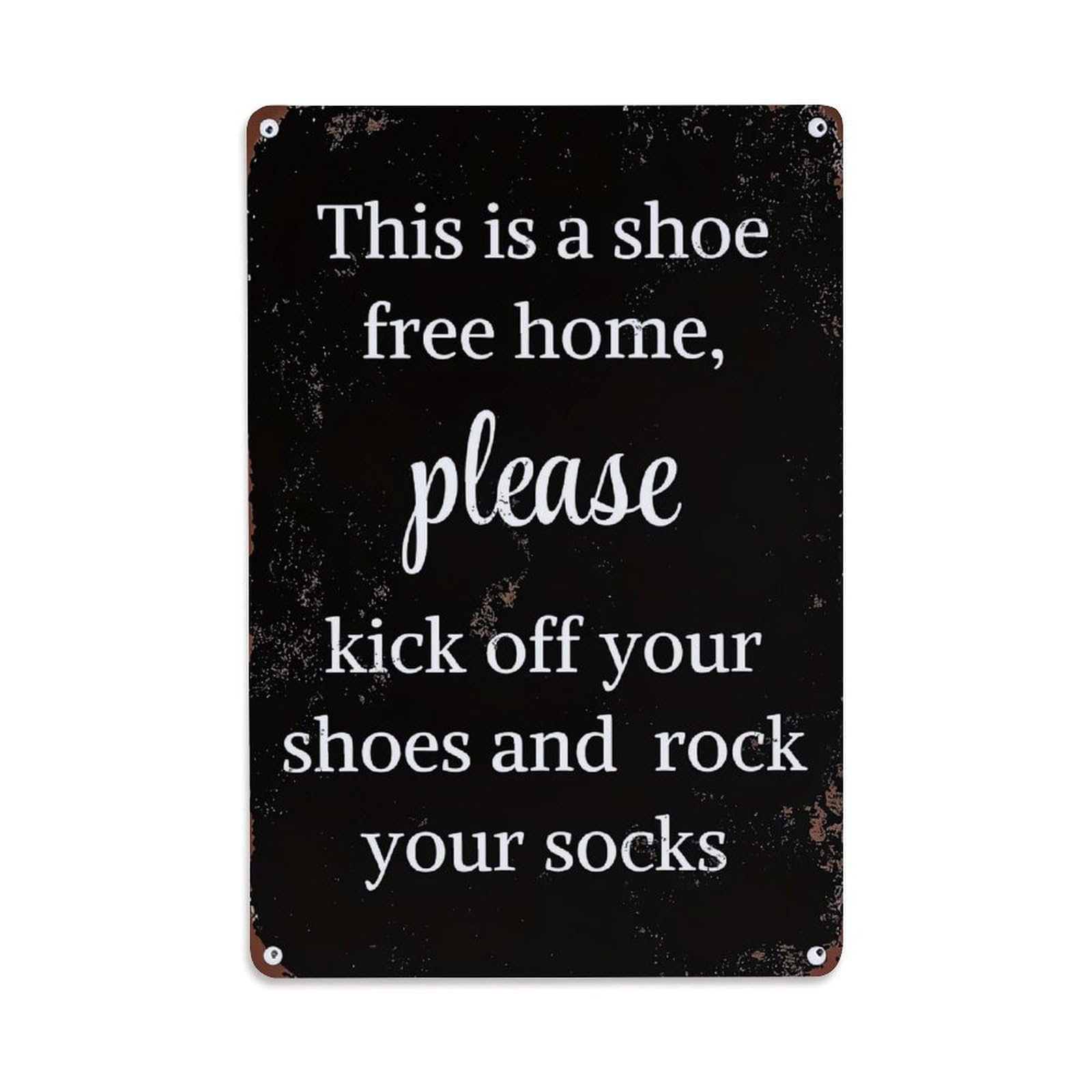 Jdfenggu Vintage Shoe Free Home Sign Retro Metal Tin Sign, Decor Art Poster For Bar, Home, Man Cave, Kitchen, Laundry Room Gift 8X12inch