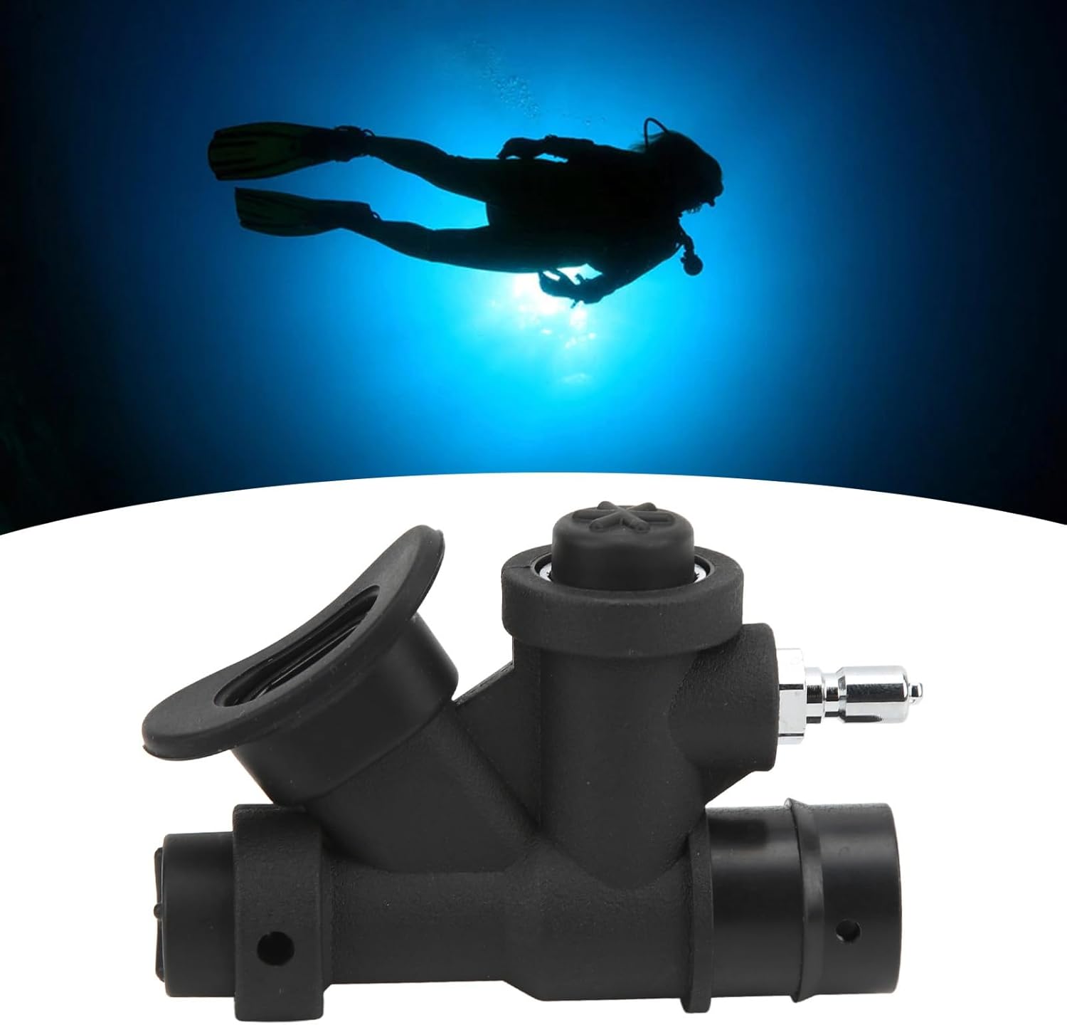 Qqmora Diving Universal 45 Degree K Shaped Valve Oral Power Inflator Easy Install Nylon Copper Material Back Flying Dive Valve Relief Valve