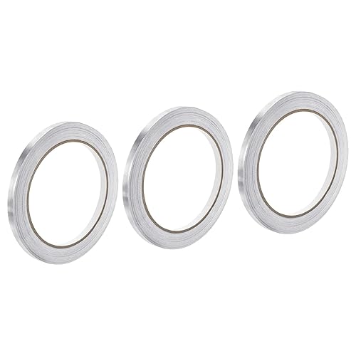 MECCANIXITY Cinta de papel de aluminio, cinta de aluminio de 0.24 pulgadas x 65 pies (1.96 mil), cinta HVAC de alta temperatura, cinta de aluminio