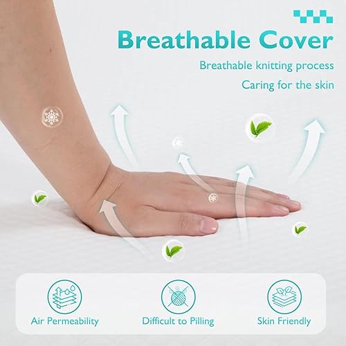 Miniatura 14 de Colchón individual de espuma viscoelástica de 5 pulgadas con certificado CertiPUR-US para sueño fresco y alivio de presión, colchón de cama de