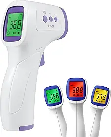 Termômetro Digital Infravermelho 3 em 1, Medição Sem Contato, LCD com Alarme de Febre, para Corpo, Líquidos e Alimentos