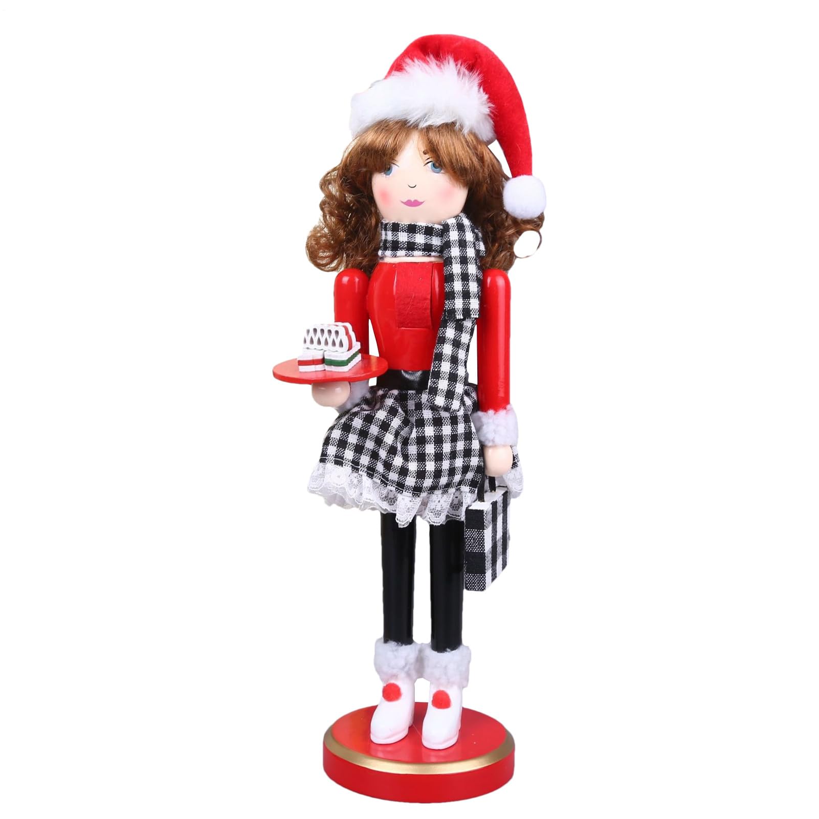 Ornement Casse-Noisette Noël de Table avec Figurine Marionnette Dame pour Entrée Hall Maison