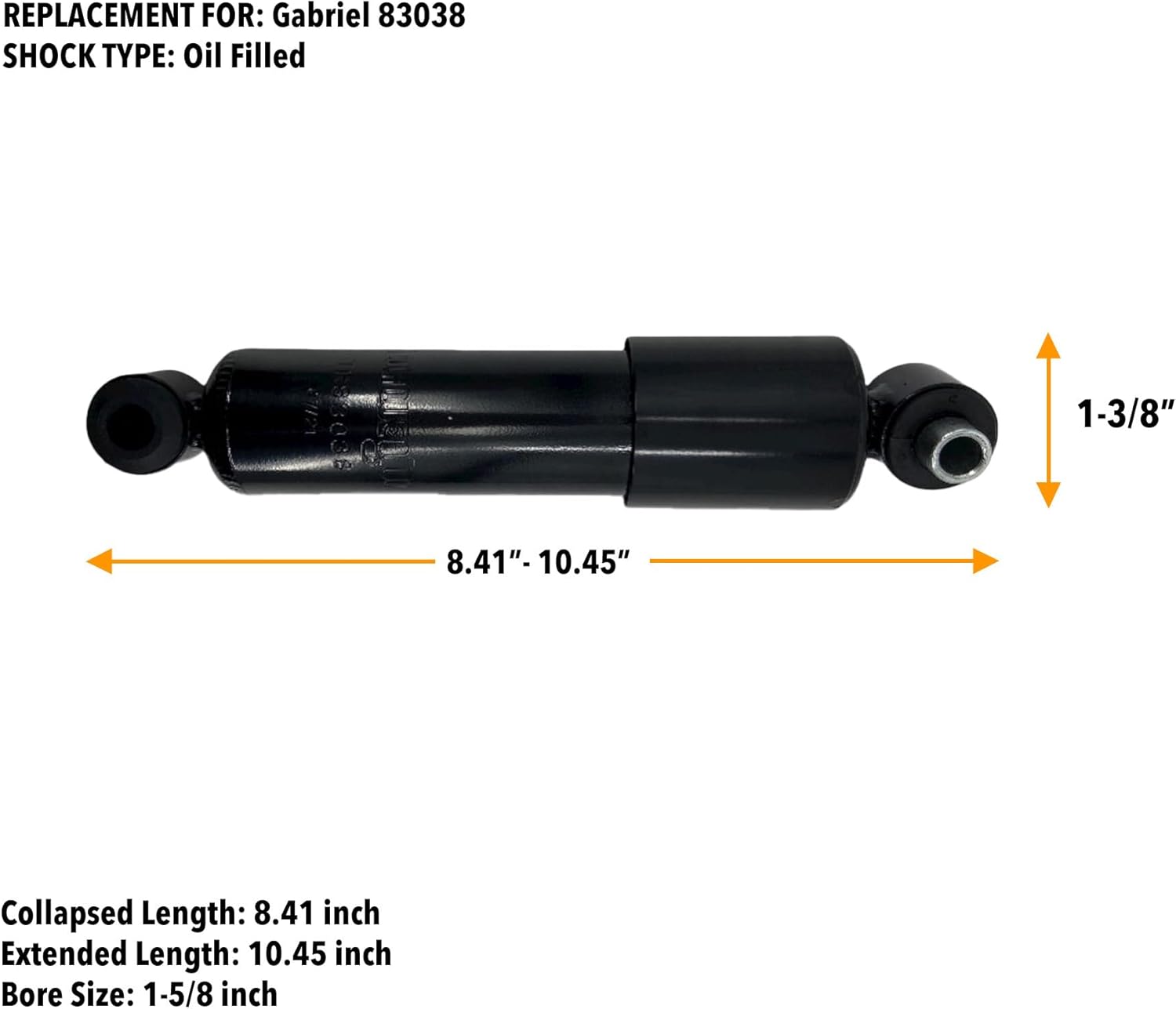 TORQUE Cab Shock Absorber for 12–23 108SD, 12–23 114SD, 13–23 122SD, 09–24 Cascadia, 01–11 Century Class, 01–20 Columbia, 01–20 Coronado, 03–16 M2 112 Freightliner Replaces Gabriel 83038 (2 Pack)