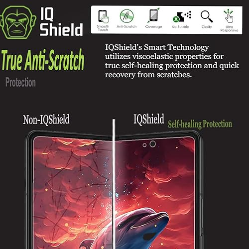Miniatura 5 de IQShield Protector de pantalla compatible con Samsung Galaxy Z Fold 3 (paquete de 2) película de TPU transparente antiburbujas