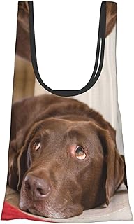 [RFSHOP] 再利用可能なショッピングバッグかわいいラブラドール折りたたみ大型ショッピングバッグポータブル防水ショッピングバッグ無地フリーサイズ