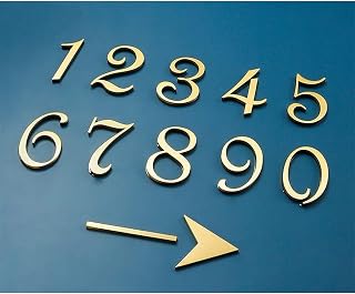 Door Numbers,Front Door Number,1pcs Golden House Number,5cm Retro Villa Hotel Door Plates,Dormitory Room Number Car License Plate Number(Color:Number 8) (Color : Number 6)