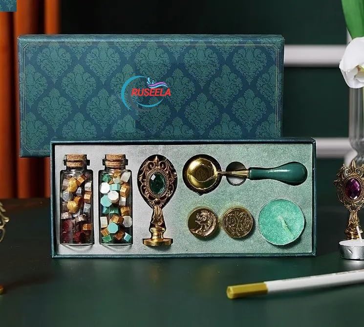 Sealing wax Kit, Fancy Design Wax Seal Stamp Set, Wax Seal Stamp Kit Gift Box Set, Wax Seal Stamp Kit, Wax Seal Kit, Seal Stamp Kit, (Model Number - 1)-image-47