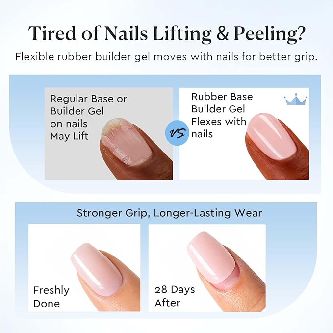 AZUREBEAUTY Rubber Base Builder Gel 15ml Esmalte Uñas Brillante miniatura 3
