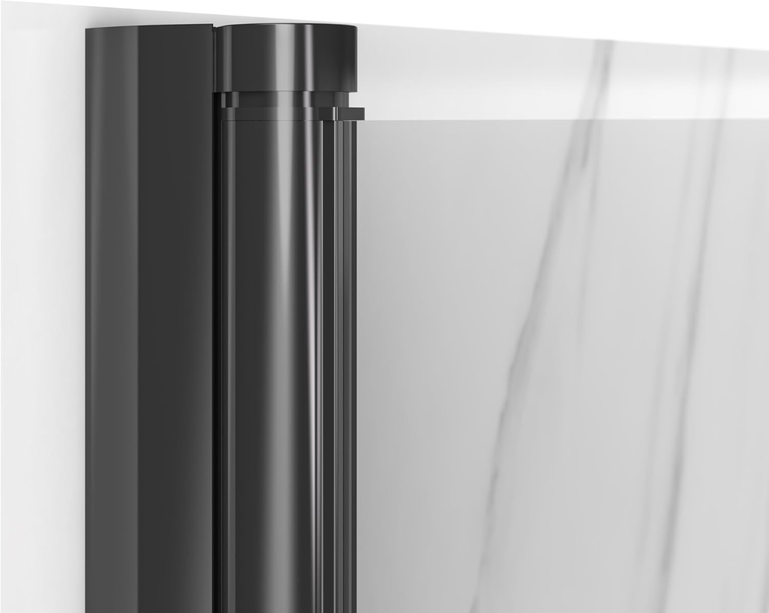 YORK Shower Enclosure Door 36 in. W x 36 in. D x 79 in. H Alcove Rectangular Shower Enclosure Kit with included White Base, Clear 1/4" Tempered Shower Glass in Black Finish