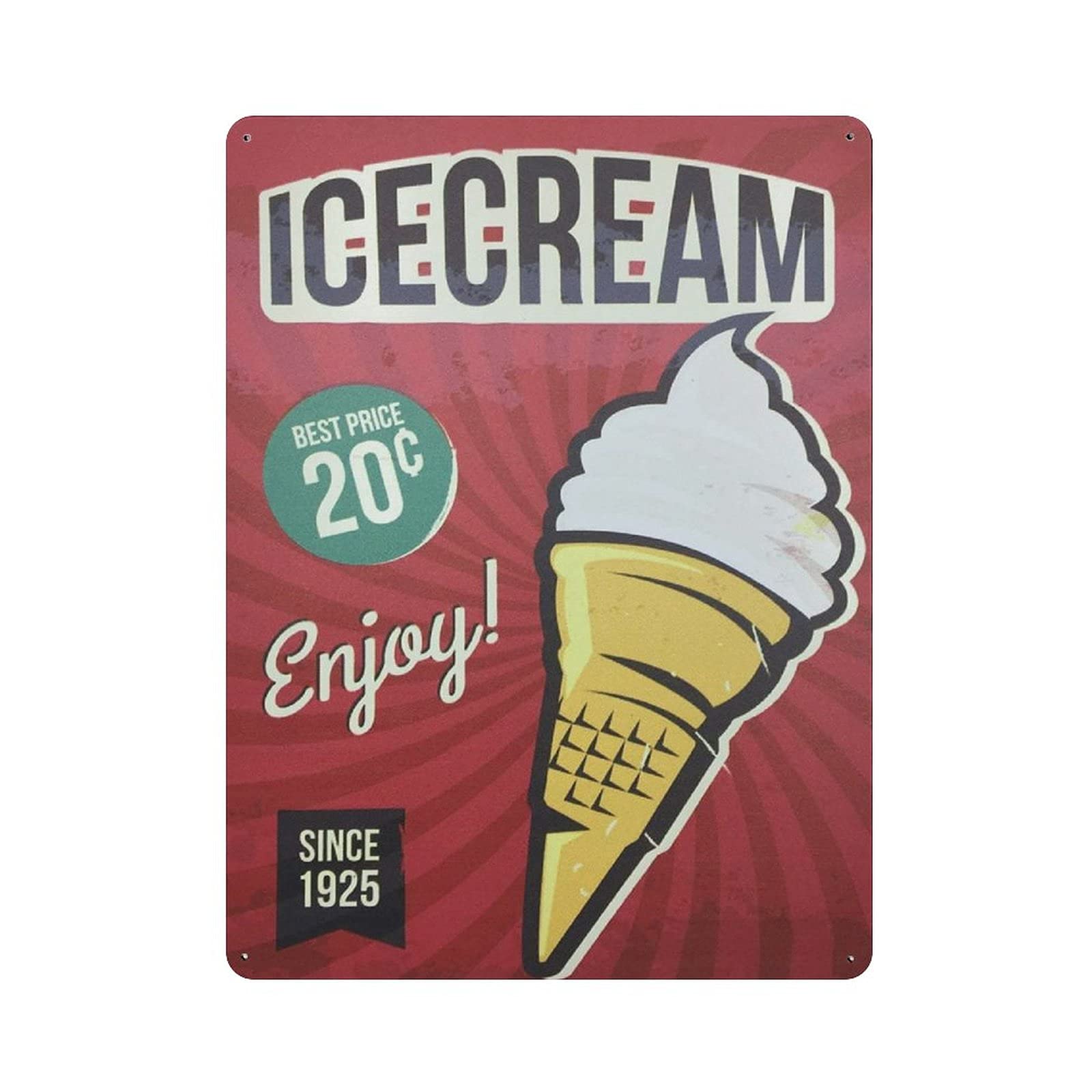 Hdadwy Metal Tin Sign Ice-Cream Snackes Vintage Tin Poster Metal Sign Wall Decoration Country Kitchen Home Garage Decor 16"x12"
