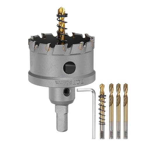 Miniatura 9 de HARFINGTON Kit de sierra de agujero de carburo de 1.890 in (1-57/64 pulgadas), juego de cortador de agujeros de metal con 5 piezas de brocas