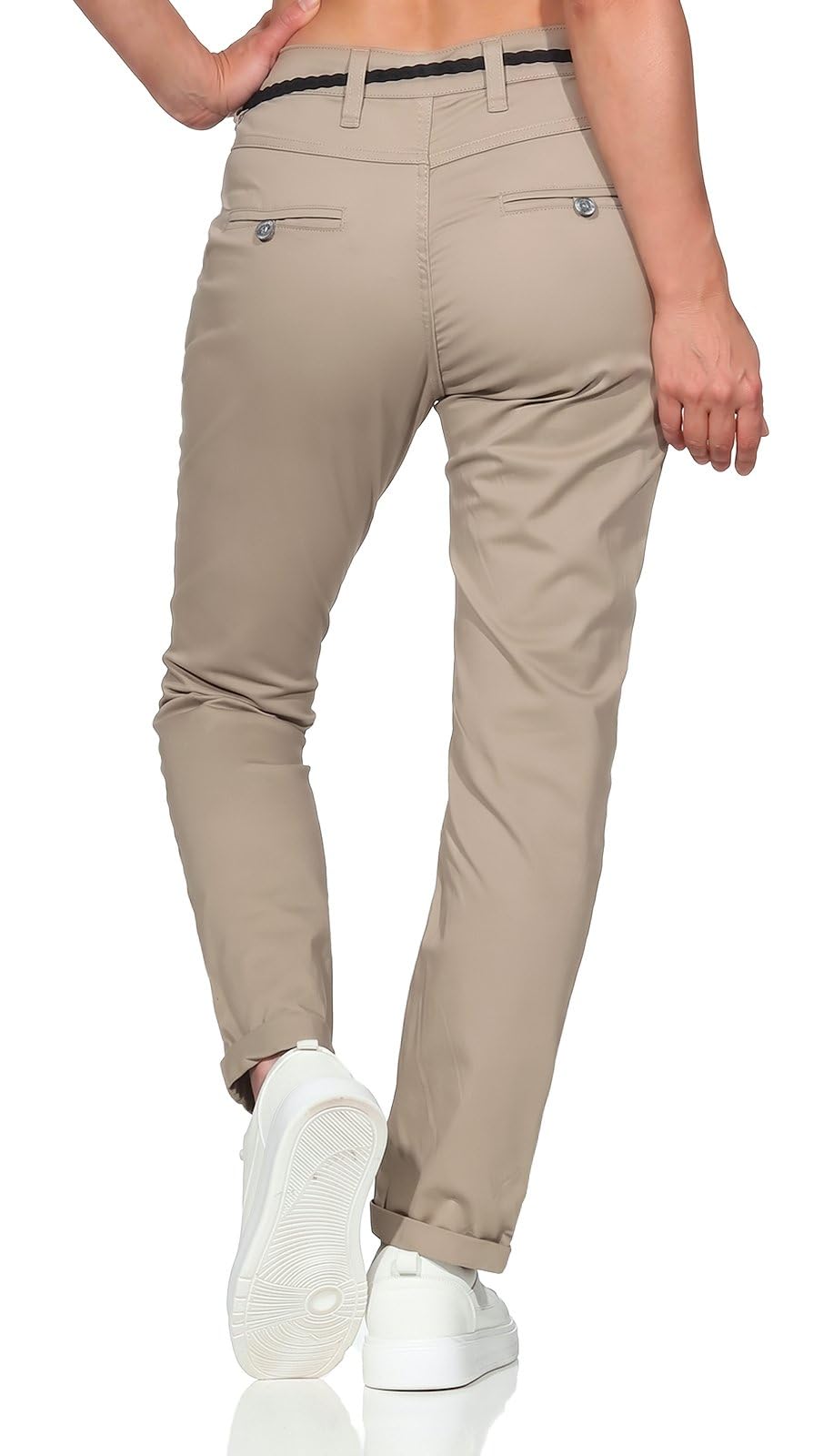 Sublevel Damen Boyfriend Chino Hose LSL-248/LSL-283 inkl. Gürtel