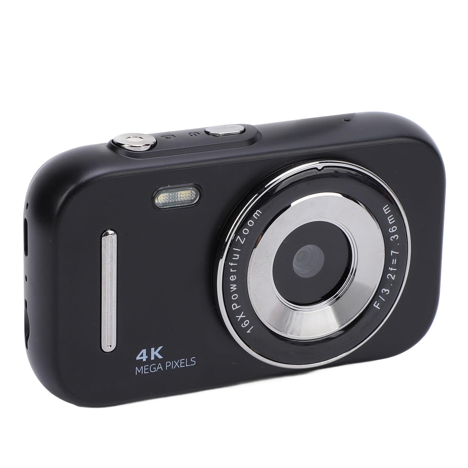 Fotocamera Digitale, Videoregistratore FHD 4K, Fotocamera Digitale Punta e Scatta con Zoom 16X, Fotocamera Compatta Portatile da 48 MP per Ragazzi Ragazze Bambini (BLACK)